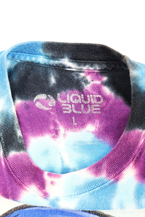 Used 00s LIQUID BLUE Alice In Wonderland Tie dye T-Shirt Size L 