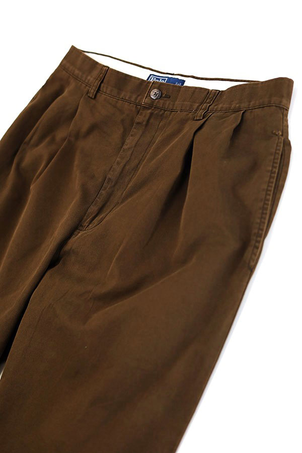 Used 90s POLO by RalphLauren 2Tuck Cotton Slacks Pants Size W32 L31 