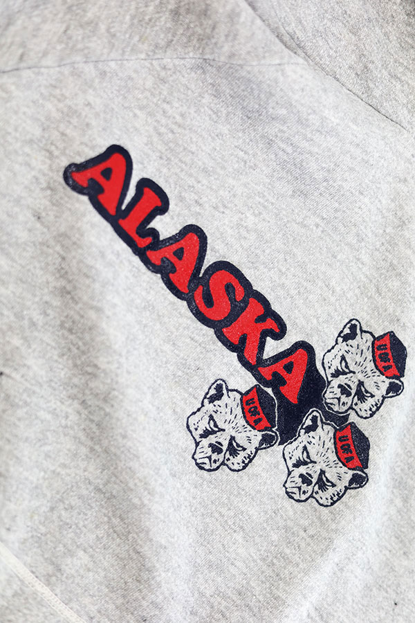 Used Womens 80s Champion U Of ALASKA College Graphic Sweat Parka Size L 古着