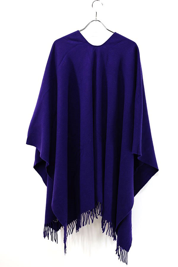 Used 90s PHEASA Purple Pure Wool Middle Cape Size Free 