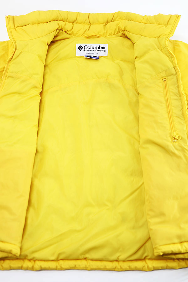 Used Womens 90s Columbia Yellow Down Blouson Jacket Size L 