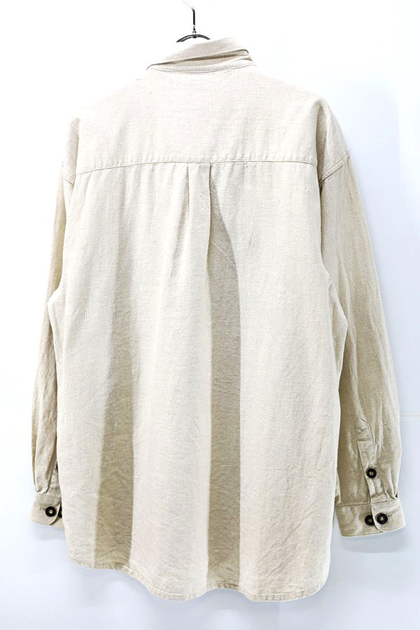 Used 90s Flower Linen Mix Tyrolean Shirt Size XL  