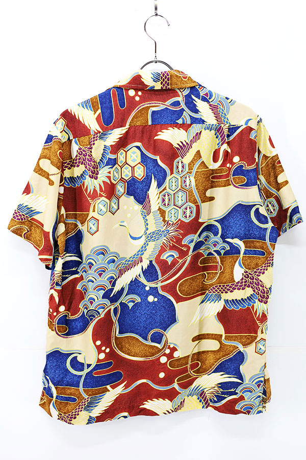Used 70s USA Cooke Street  Japanese Graphic Aloha Shirt Size M 