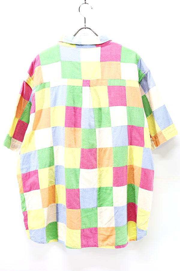 Used 90s Scandia woods Colorful Patch Work Cotton S/S Shirt Size 2XL 