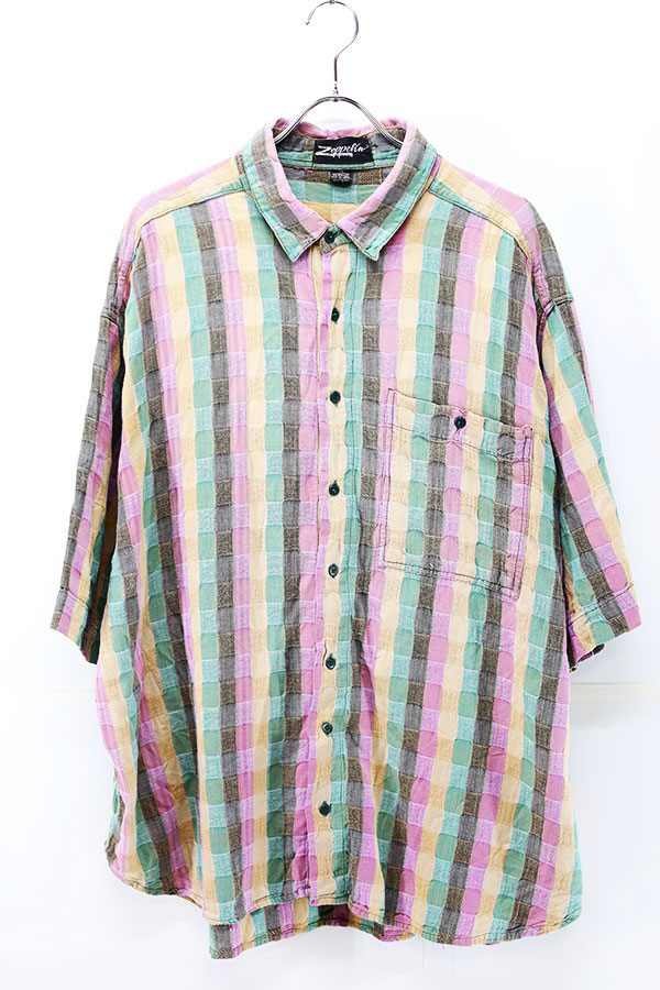 Used 80s-90s Zeppelin Pale Tone 3d Stripe S/S Over Shirt Size 3XL 