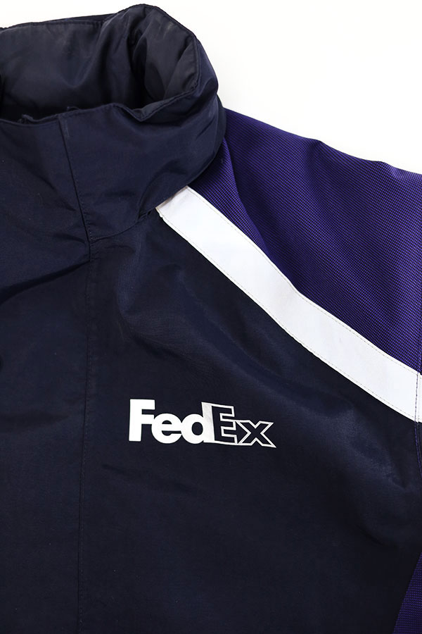Used 00s FedeEX Reflector Design Hard Shell Nylon Blouson Jacket Size L 