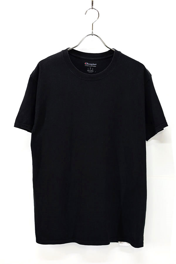 Used 00s Champion Black Solid T-Shirt Size L 