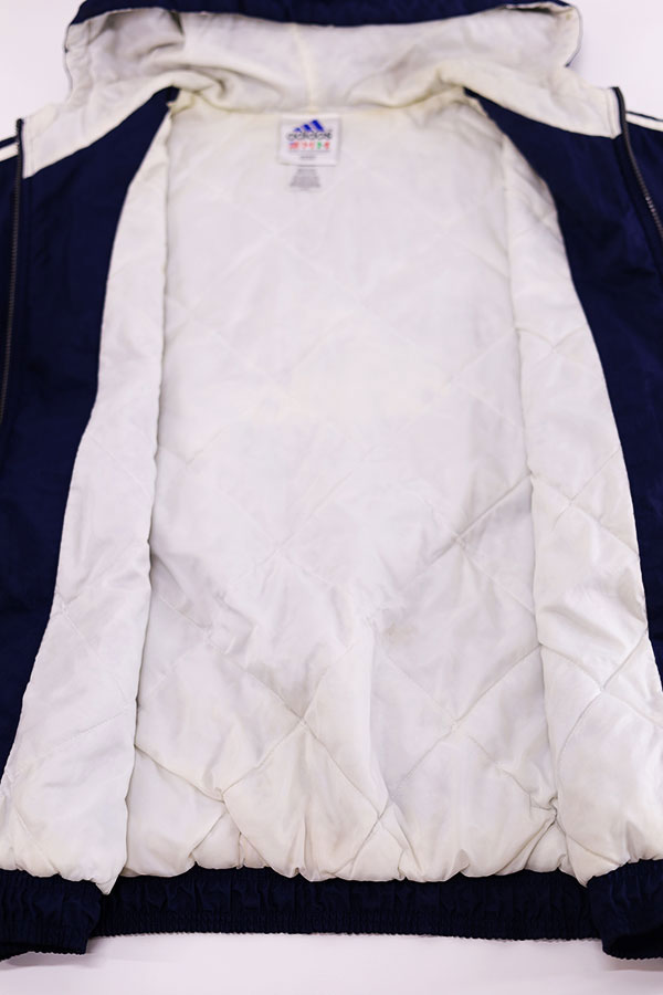 Used 90s adidas Navy Padded Nylon Parka Jacket Size XL 