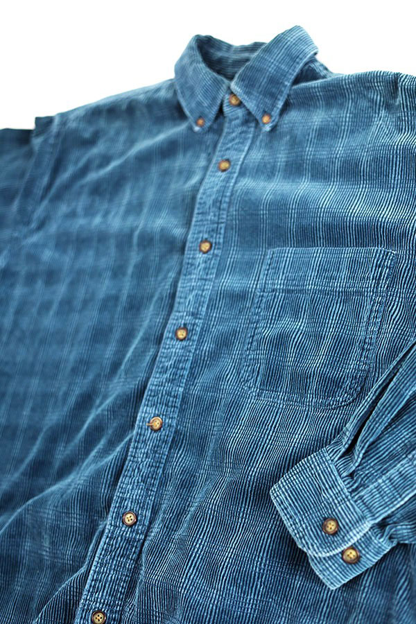 Used 90s RED HEAD Turquoise Corduroy BD Shirt Size M ����
