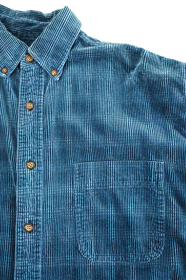 Used 90s RED HEAD Turquoise Corduroy BD Shirt Size M ����