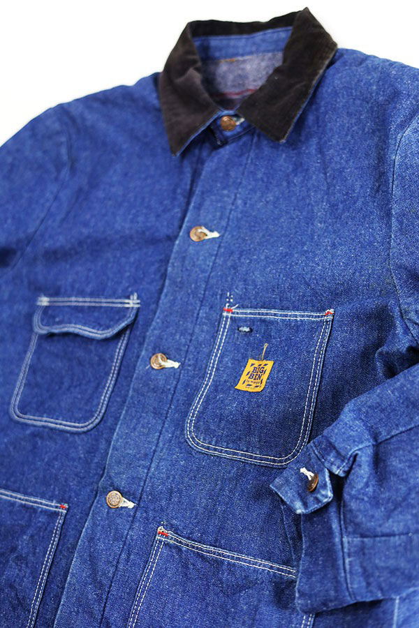 Used 80s USA BIG BEN Denim Blanket Liner Cover All Jacket Size L ���� ����