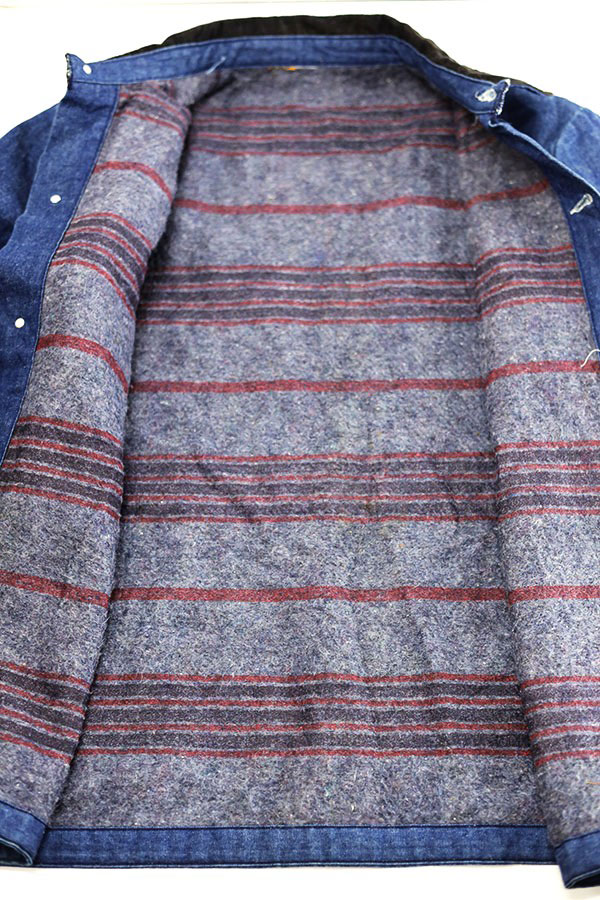 Used 80s USA BIG BEN Denim Blanket Liner Cover All Jacket Size L ���� ����