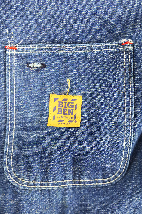Used 80s USA BIG BEN Denim Blanket Liner Cover All Jacket Size L ���� ����