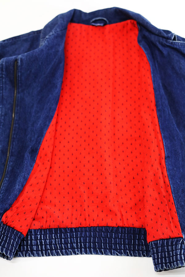 Used Womens 80s-90s Unknown Denim Double Riders Design Denim Jacket Size L ����