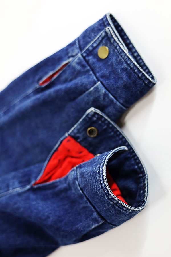 Used Womens 80s-90s Unknown Denim Double Riders Design Denim Jacket Size L ����