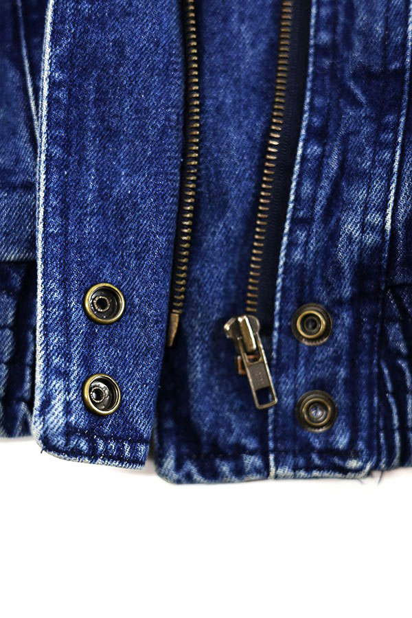 Used Womens 80s-90s Unknown Denim Double Riders Design Denim Jacket Size L ����