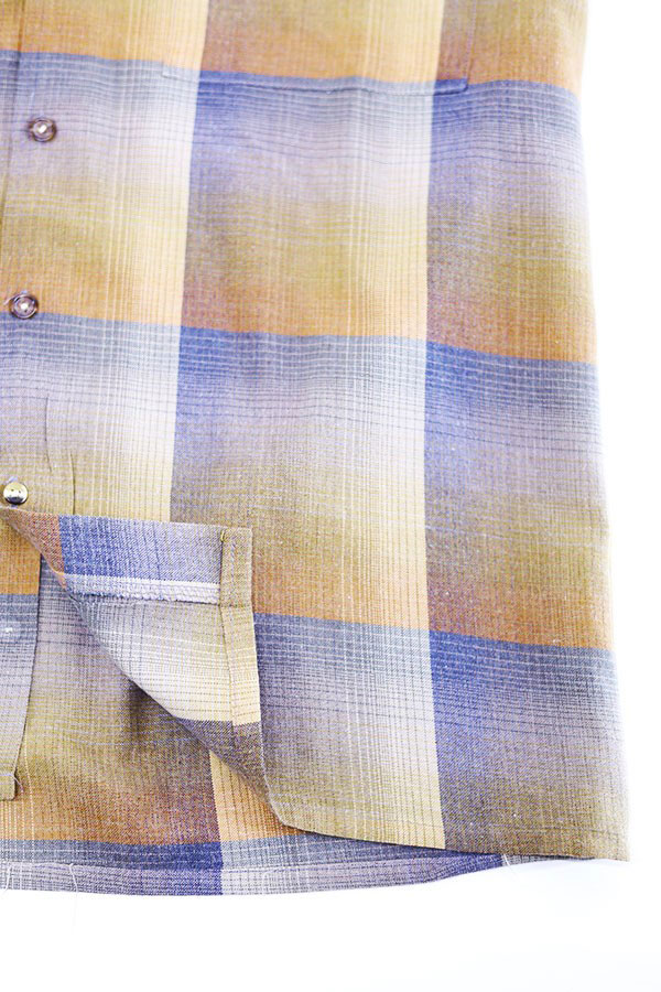 Used 80s Sears Ombre Check Box Shirt Size M 