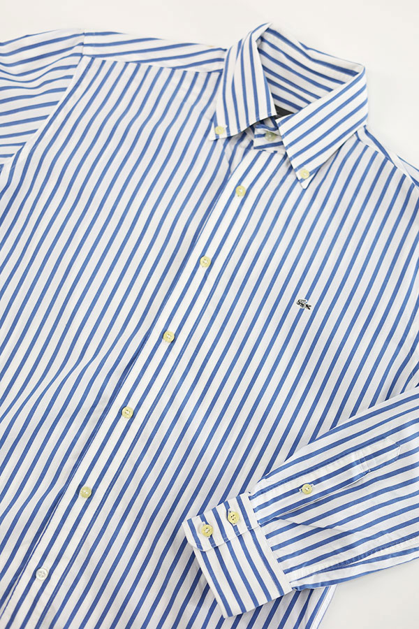 Used 00s Lacoste 2Tone Stripe BD Shirt Size S  