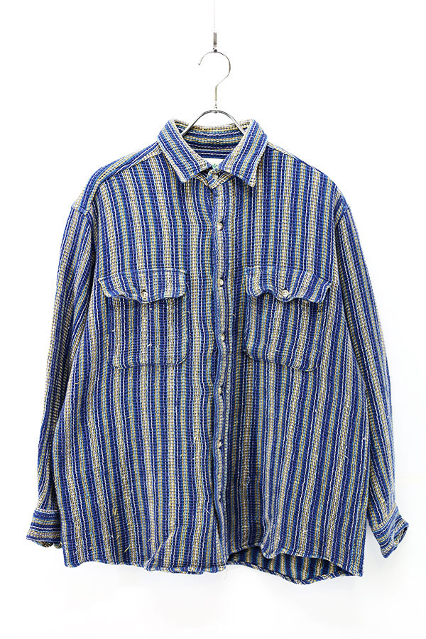 Used 90s Wrangler Thermal Fabric Stripe Design Shirt Size M 