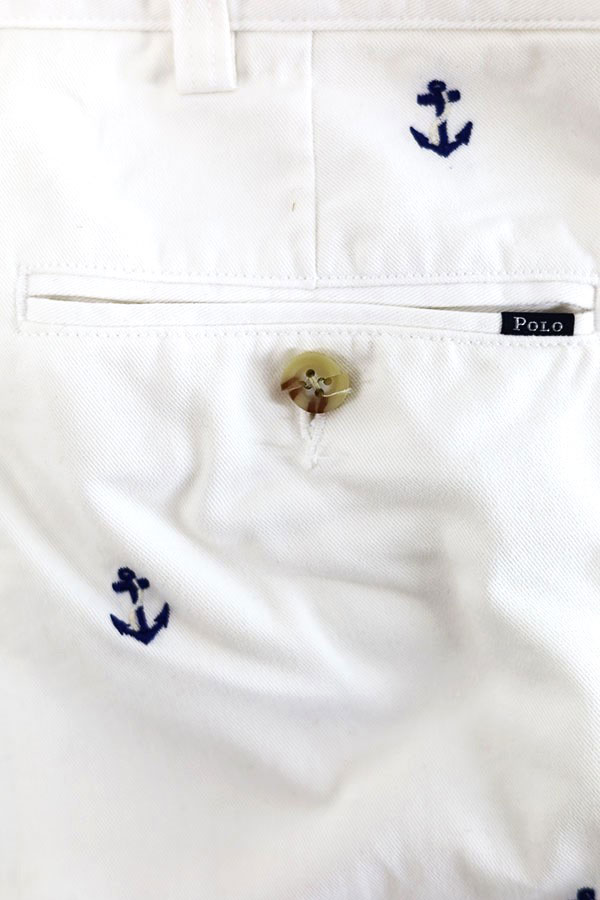 Used 10s POLO Ralph Lauren Anchor Embroidery Chino Pants Size W37 L30 