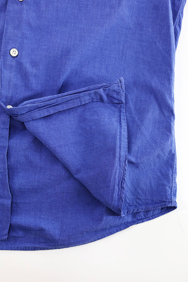 Used 90s Aquascutum Sax Blue Cotton Poplin Shirt Size S 