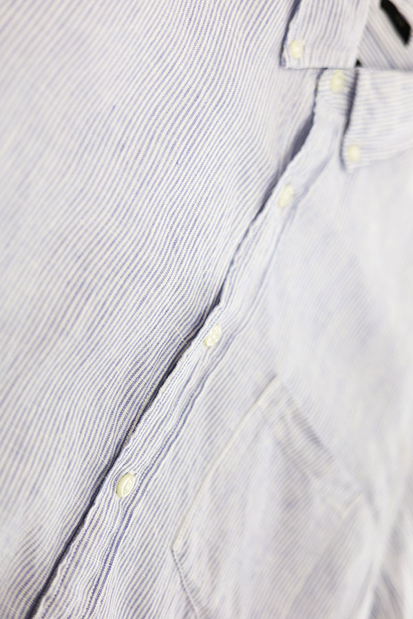 Used 00s JCREW Irsh Linen Stripe BD Shirt Size S 