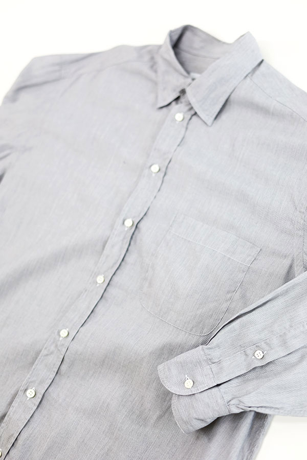 Used 00s ARMANI COLLEZIONI Pin Stripe Cotton Shirt Size L 