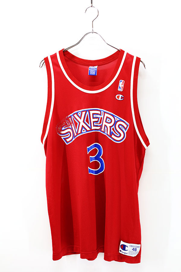Used 90s Champion SIXERS No3 A.Iverson NBA Tank Top Size XL  