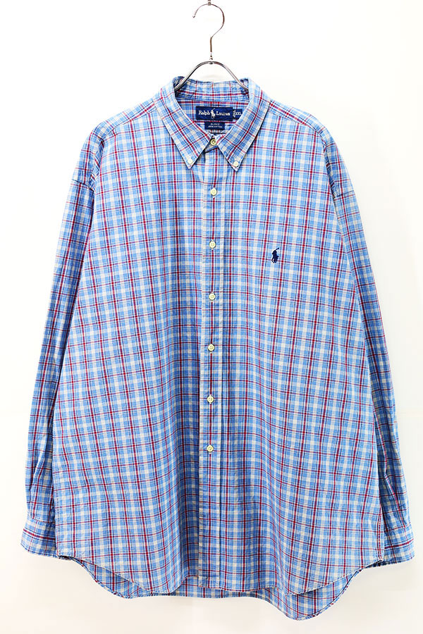 Used 90s Ralph Lauren Check Cotton BD Shirt Size 2XL 