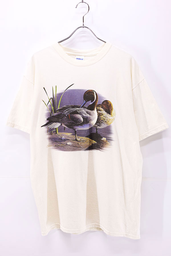 Used 00s GILDAN Duck Animal Graphic T-Shirt Size L 