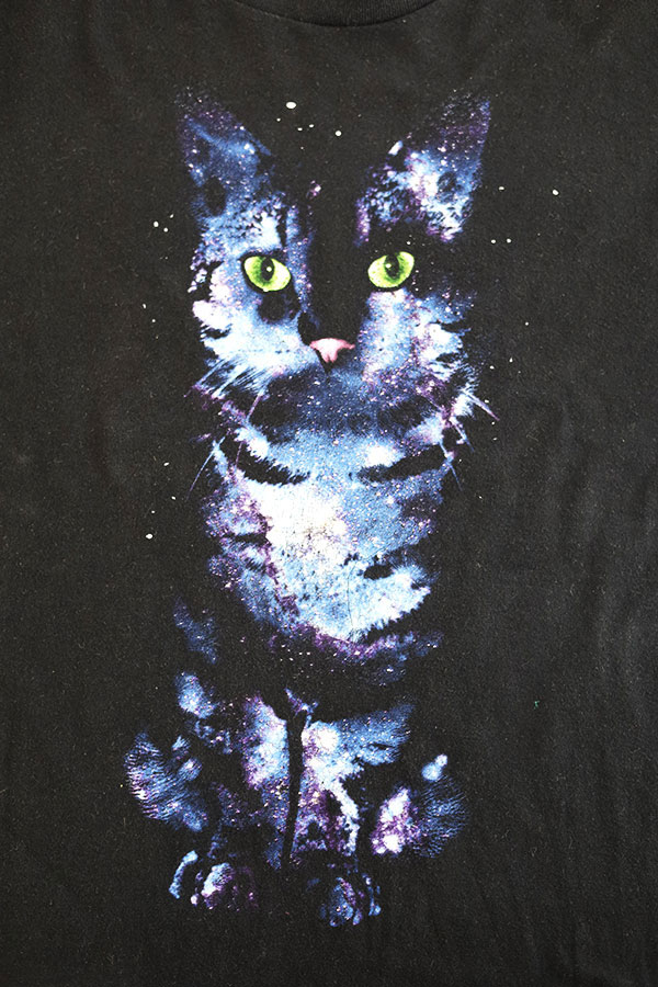 Used 00s HYBRID Cat Cosmo Animal Graphic T-Shirt Size L 