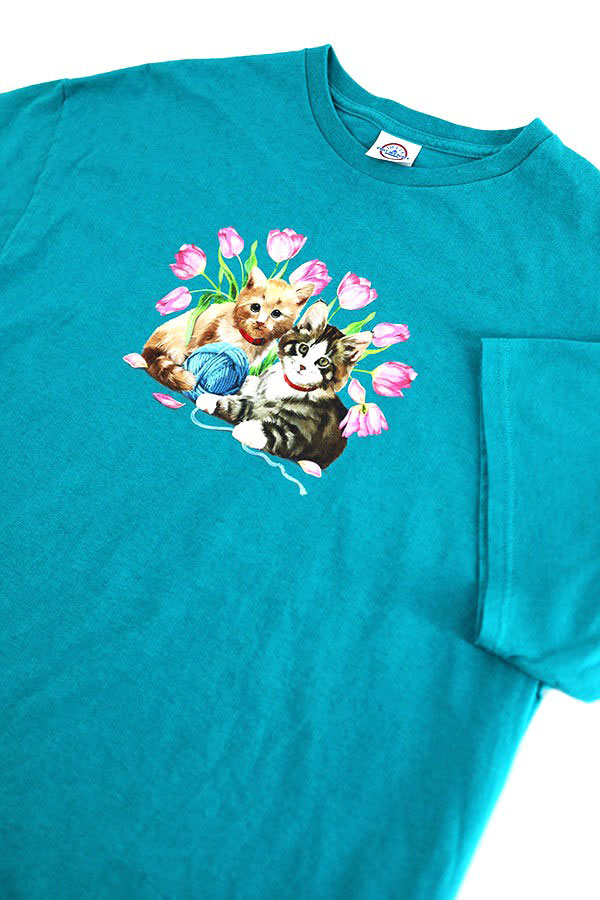 Used 90s-00s DELTA Cat Animal Graphic T-Shirt Size XL 
