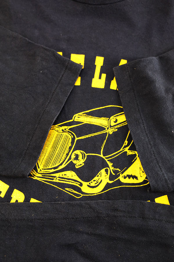 Used 80s USA HANES BlackYellow Motorcycle Both Graphic T-Shirt Size XL 