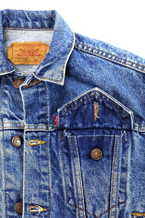 Used Kids 90s Levis 57508-0218 Blue Denim Jacket Size S 