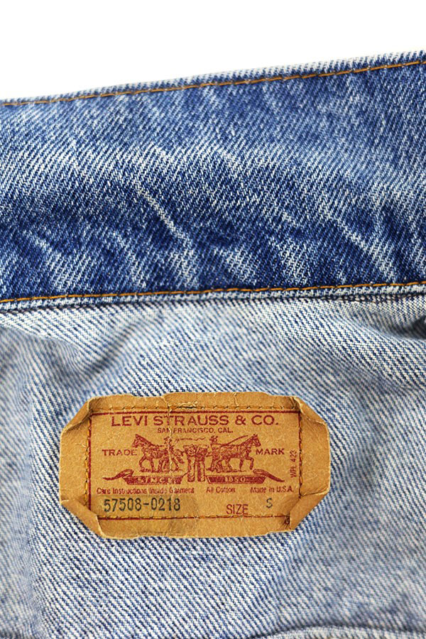 Used Kids 90s Levis 57508-0218 Blue Denim Jacket Size S 