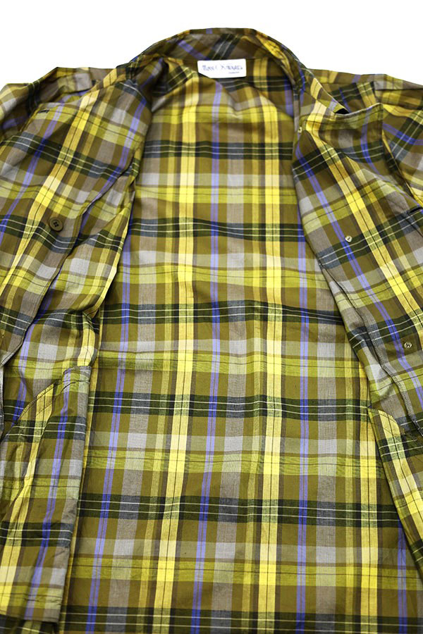Used Womens 80s MISS ONWARD Yellow Check Trench Coat Size M  