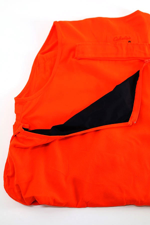 Used 90s-00s Cabelas Blaze Orange Hunting Vest Size M 