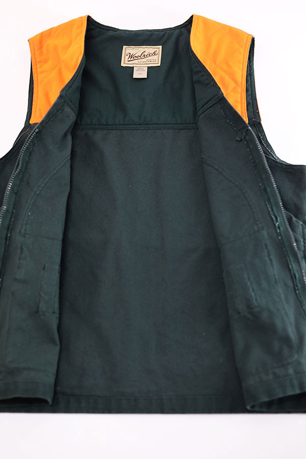 Used 00s Wool Rich Blaze Orange  Green Hunting Vest Size M 