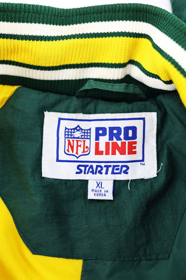 Used 90s STARTER GREEN BAY PACKERS Padded Nylon Jacket Size XL 