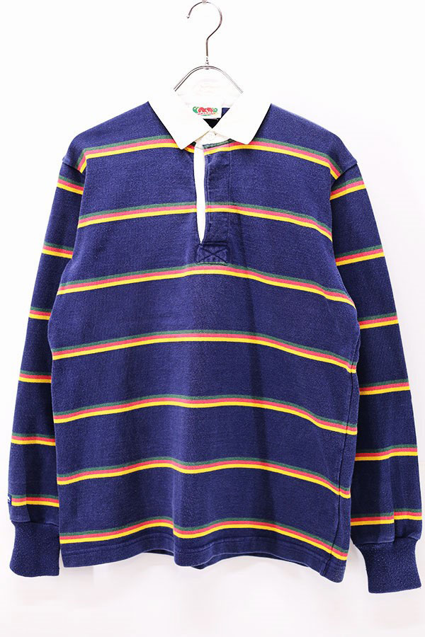 Used 90s CANADA BARBARIAN Navy Rugby Shirt Size L 