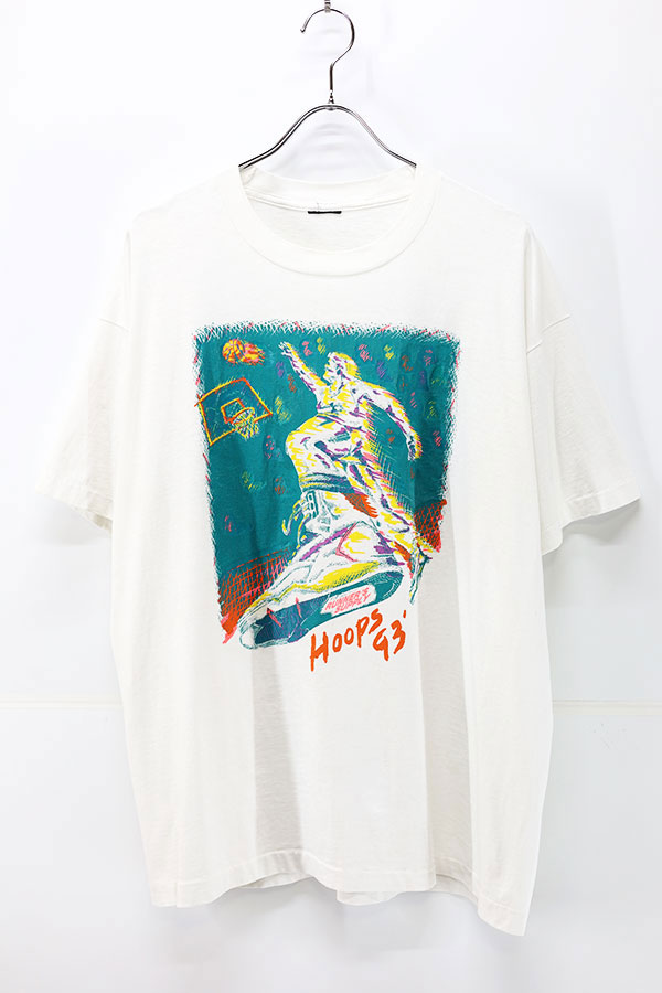 Used 90s Unknown Basket Ball Art Graphic T-Shirt Size XL  