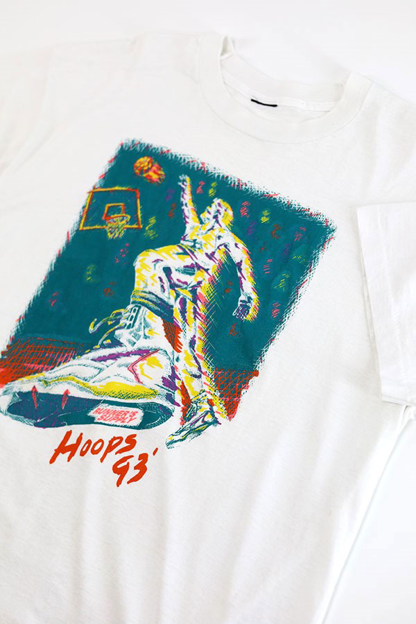 Used 90s Unknown Basket Ball Art Graphic T-Shirt Size XL  