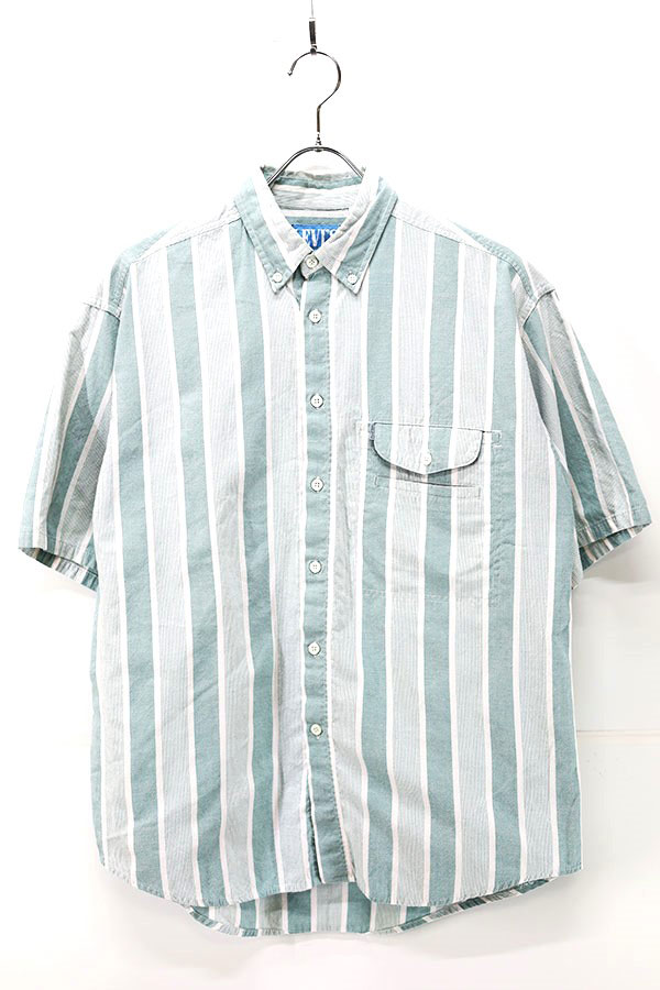 Used 80s-90s Levis Pale Tone Stripes Design Pocket BD S/S Shirt size M 