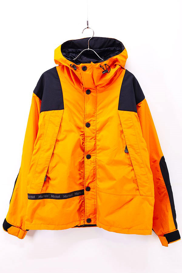 Used 90s Marmot OrangeBlack Gore-Tex Nylon Parka Jacket Size L 