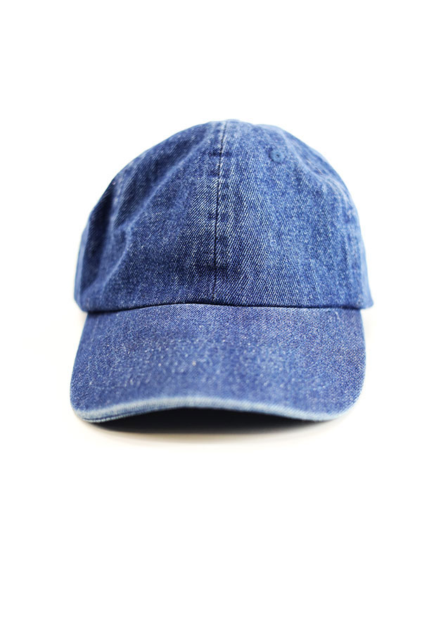 Used 90s-00s Solid Blue Denim 6Panel Cap Size Free 