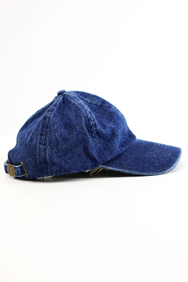 Used 90s-00s Solid Blue Denim 6Panel Cap Size Free 