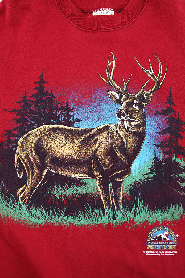 Used 90s USA Deer Animal Graphic Sweat Size XL 