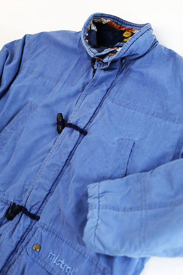 Used 90s ITALY mistral Fade Blue Toggle Button Middle Jacket Size L  