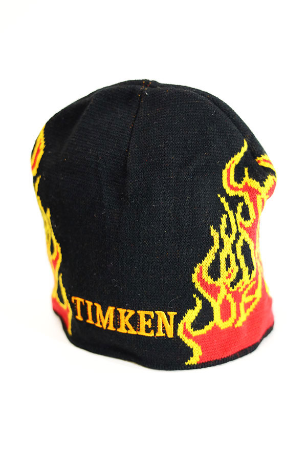 Used 90s-00s Unknown Fire Pattern Acrylic Knit Beanie Cap Size Free 