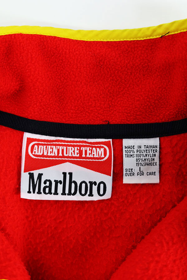 Used 90s Marlboro 2Tone Snap-T Type Pull Over Fleece Jacket Size L 